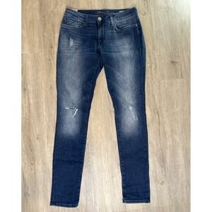 Mavi Women's‎ Mid Rise Skinny Jeans Size 28 Dark Wash Distressed